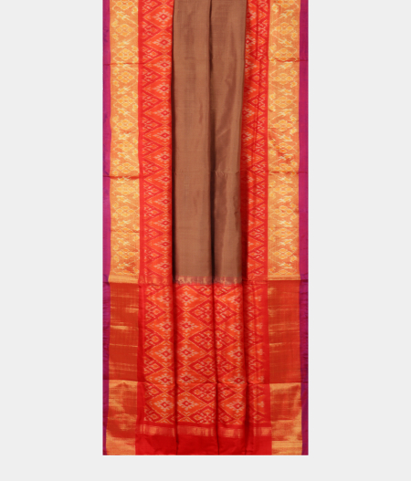 Brown Ikat Silk Saree T1178482