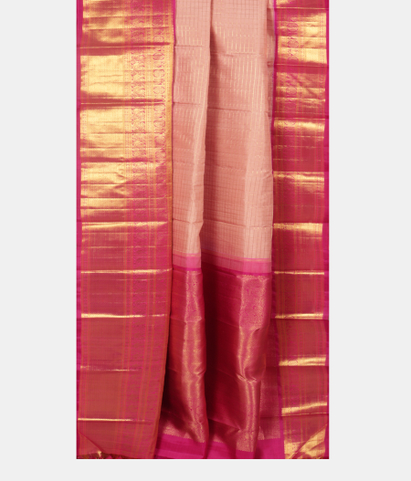 Pinkish Beige Handwoven Kanjivaram Silk Saree T2387292