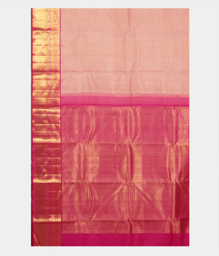 Pinkish Beige Handwoven Kanjivaram Silk Saree T2387294