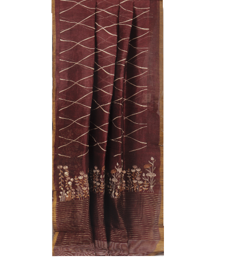 burgundy-linen-printed-saree-t250857-t250857-b