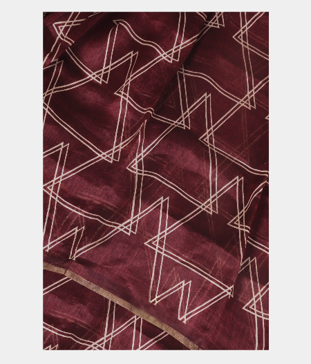 Burgundy Linen Printed Saree T250835-image