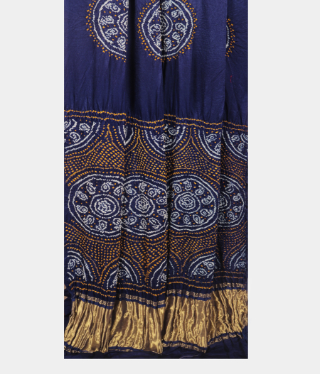Blue Bandhani Gajji Silk Saree T2502882
