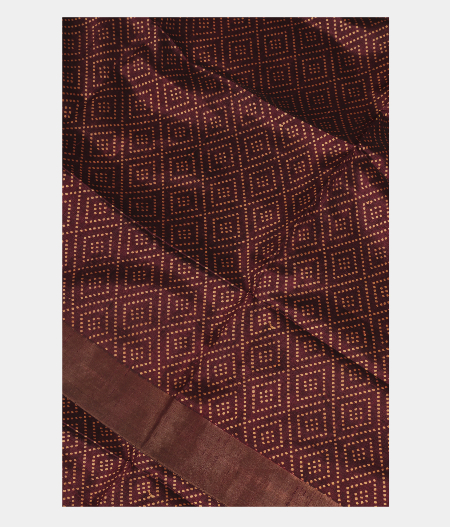 Wine Purple Printed Raw Silk Saree T249183-image