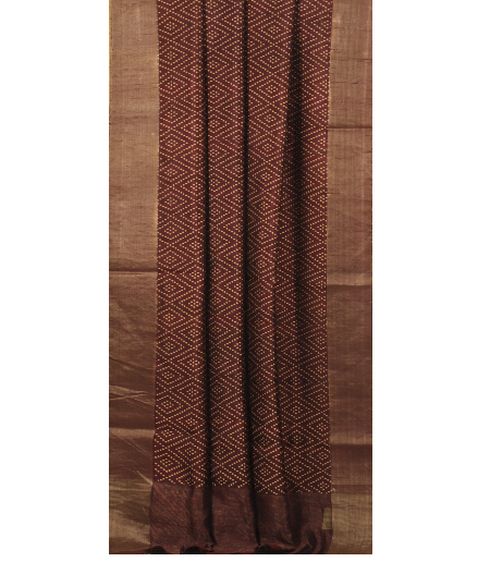 Wine Purple Printed Raw Silk Saree T2491832