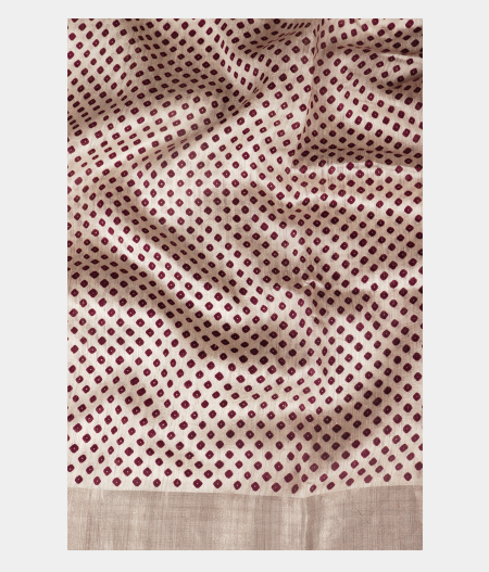 Off-White Tussar Printed Saree T2504672