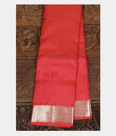 Reddish Orange Handwoven Kanjivaram Silk Saree T239501-image