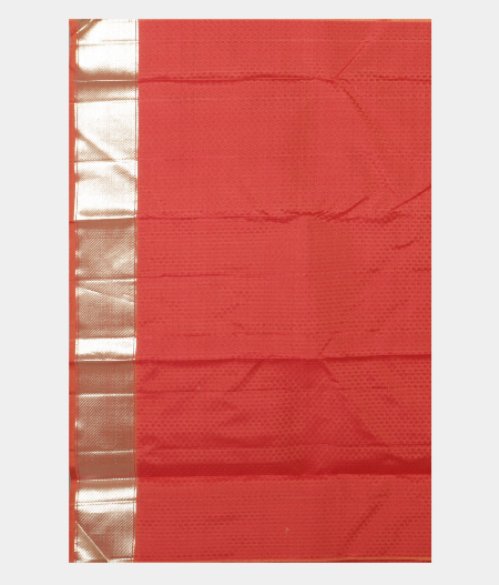 Reddish Orange Handwoven Kanjivaram Silk Saree T2395013