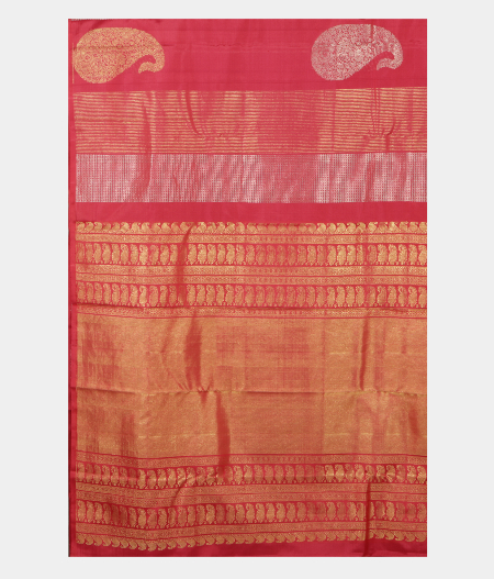 Pinkish Red Handwoven Kanjivaram Silk Saree T2052724