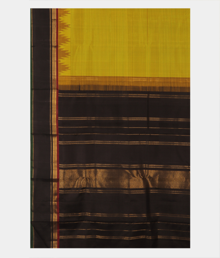 Yellowish Green Handwoven Kanjivaram Silk Saree T2512774