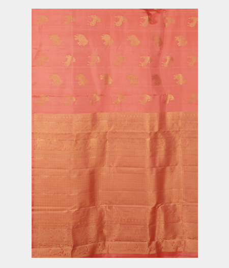 Peach Handwoven Kanjivaram Silk Saree T2507024