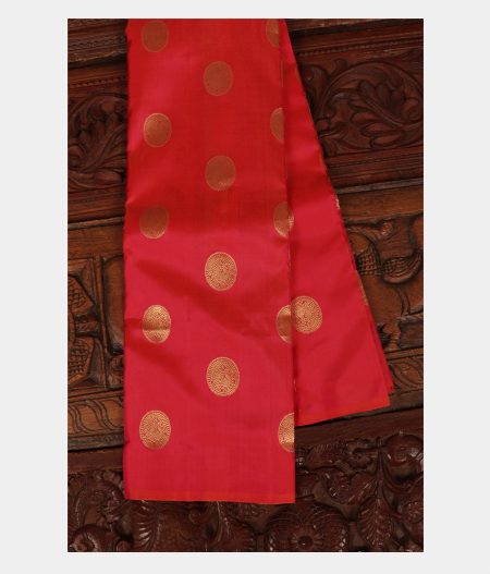 Pinkish Orange Handwoven Kanjivaram Silk Saree T243219-image