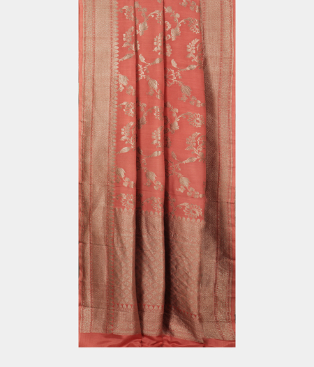Peach Banaras Silk Saree T2511062
