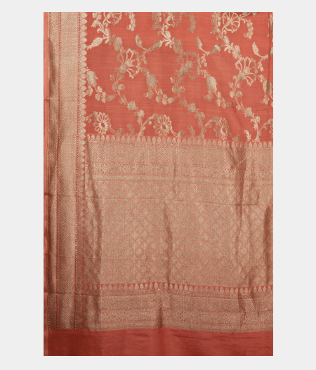 Peach Banaras Silk Saree T2511064