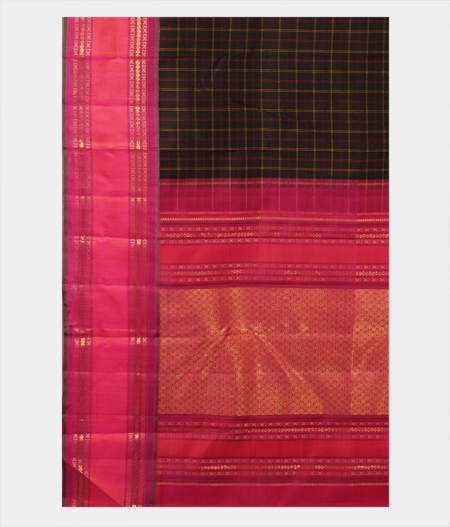 Black Handwoven Kanjivaram Silk Saree T2420044
