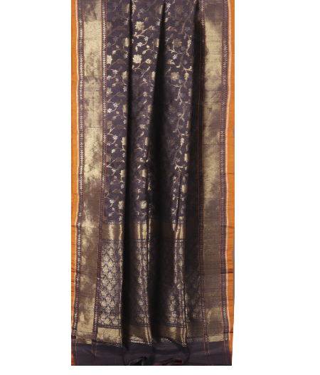 Purple Banaras Tussar Saree T2121712