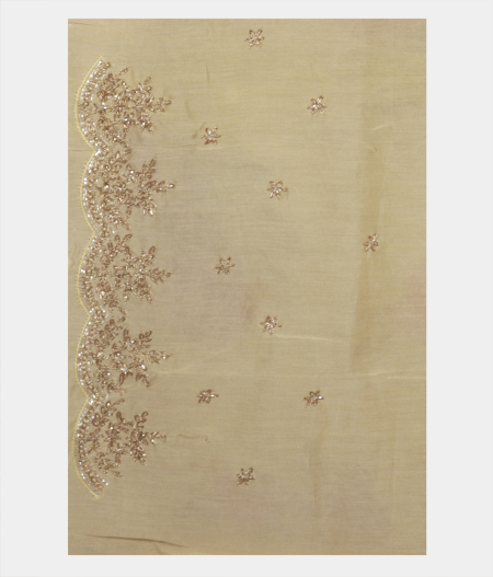 Yellow Kora Organza Embroidery Saree T2506473