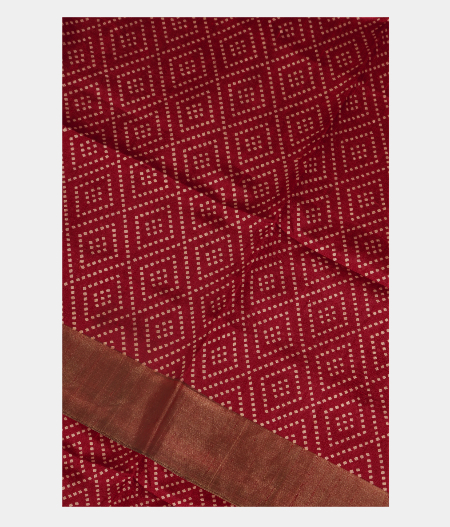 Maroon Printed Raw Silk Saree T249185-image