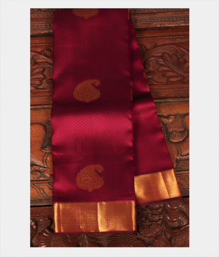 Burgundy Handwoven Kanjivaram Silk Saree T244077-image