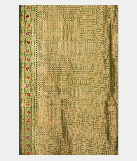 Red Banaras Georgette Silk Saree with Paithani Border T2525803