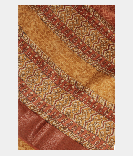 Multicolour Tussar Printed Saree T252113-image