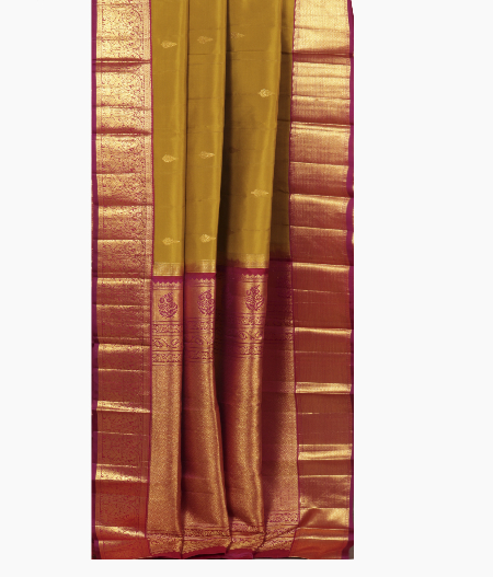 Mehandi green Handwoven Kanjivaram Silk Saree T2500372