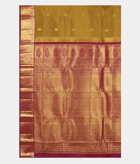 Mehandi green Handwoven Kanjivaram Silk Saree T2500374