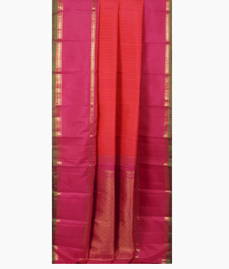 Pinkish Orange Handwoven Kanjivaram Silk Saree  T2516522