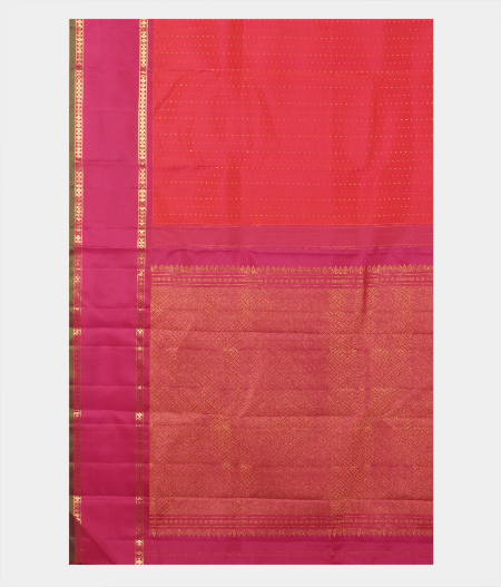 Pinkish Orange Handwoven Kanjivaram Silk Saree  T2516524