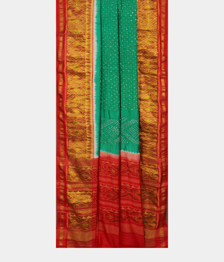 Aqua Green Bandhani Patola Silk Saree T2518162