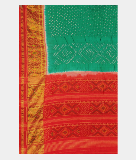 Aqua Green Bandhani Patola Silk Saree T2518164