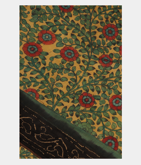 Beige Bandhani Tussar Saree T251831-image