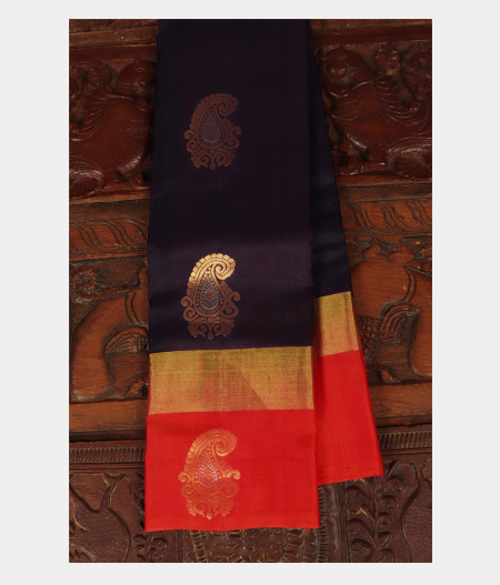Midnight Blue Soft Silk Saree T242330-image