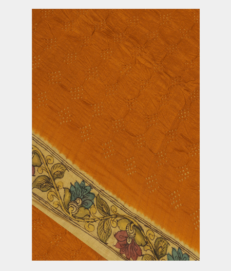 Yellow Bandhani Tussar Saree T245734-image