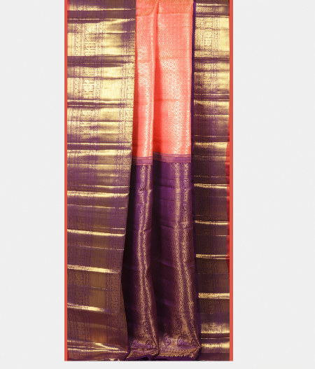 Peach Handwoven Kanjivaram Silk Saree T2058832