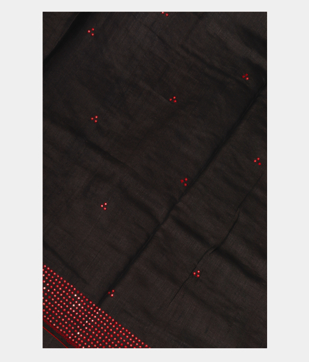 Black Tussar Embroidery Saree T251499-image
