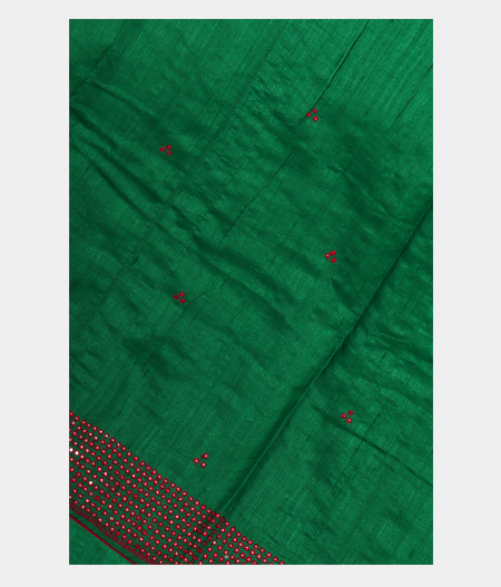 Green Tussar Embroidery Saree T251502-image