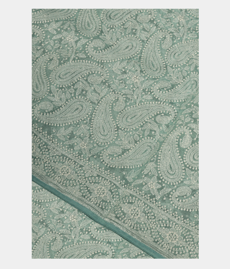 Light Blue Kora Organza Embroidery Saree T252771-image