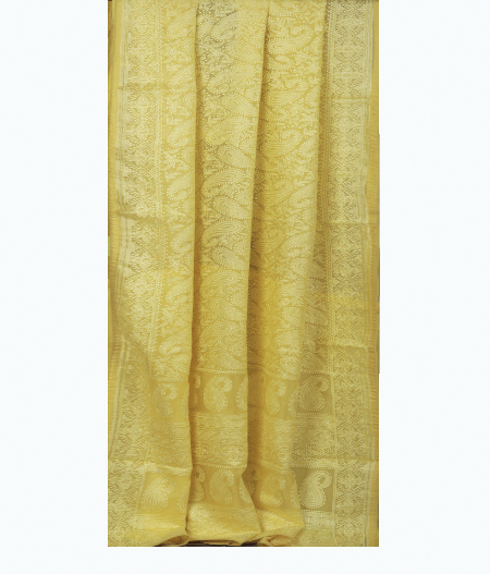 Yellow Kora Organza Embroidery Saree T2527732