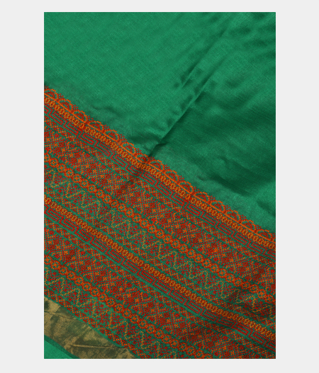 Green Tussar Embroidery Saree T251543-image