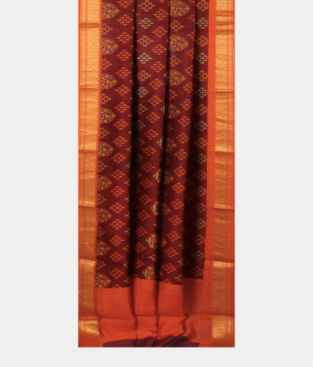 Burgundy Soft Tussar Printed Saree T2526602