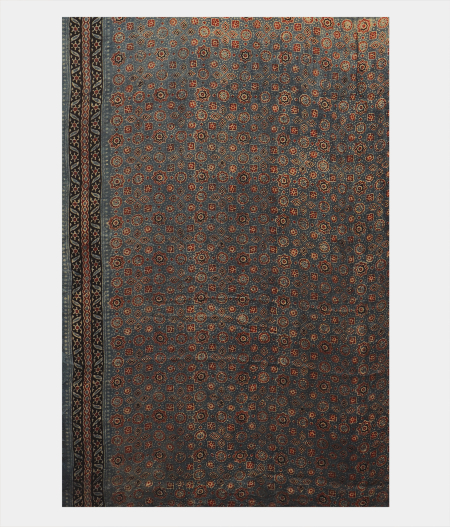 Black Bandhani Ajrakh Saree T2517993