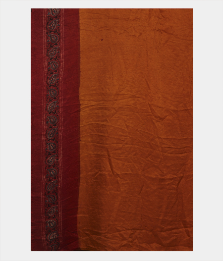 Rust Bandhani Ajrakh Saree T2518063