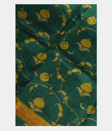 Teal Green Soft Tussar Printed Saree T252680-image
