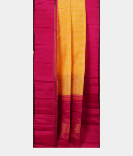 Yellow and White Handwoven Kanjivaram Silk Saree T2440142