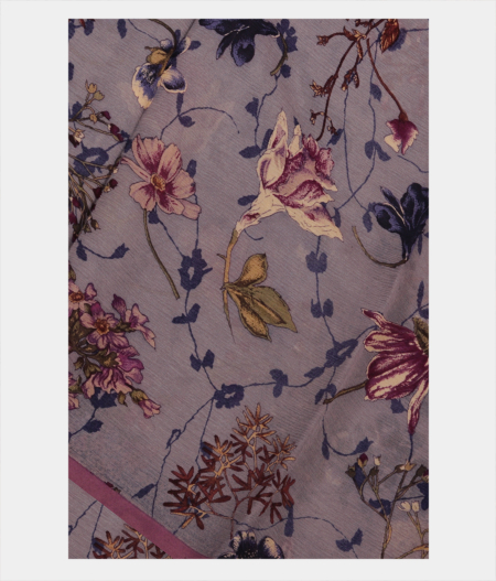Lavender Chiffon Printed Silk Saree T224119-image