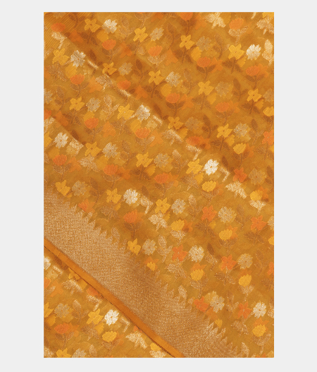 Yellow Woven Organza Saree T252786-image