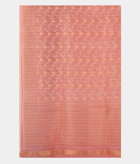 Peach Woven Organza Saree T2527883
