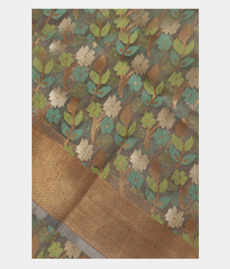 Grey Woven Organza Saree T252782-image