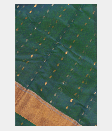 Peacock Blue Silk Cotton Saree T243081-image