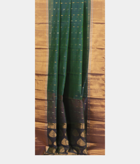 Peacock Blue Silk Cotton Saree T2430812